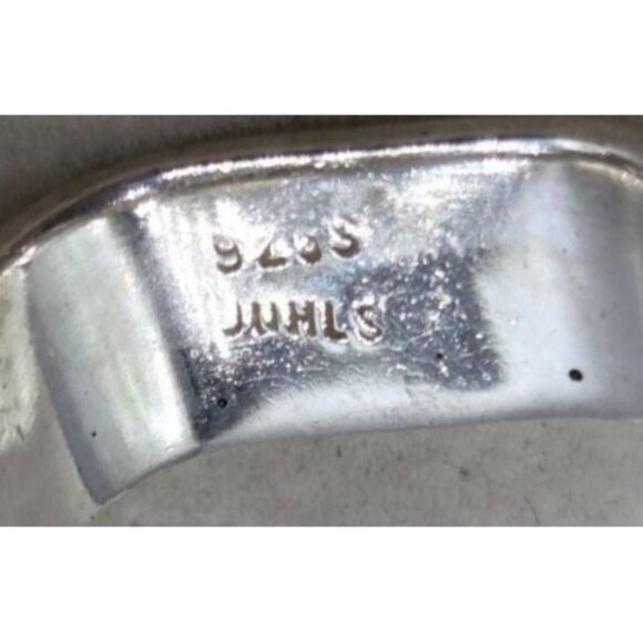 Chunky Abstract Style Size 5 Stamped 925 Sterling Ring - Picture 5 of 7